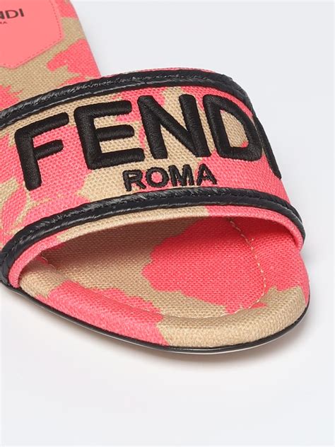 fendi red canvas espadrilles|fendi slides for women.